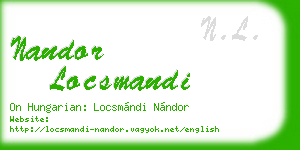 nandor locsmandi business card