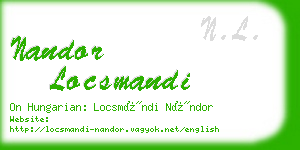 nandor locsmandi business card